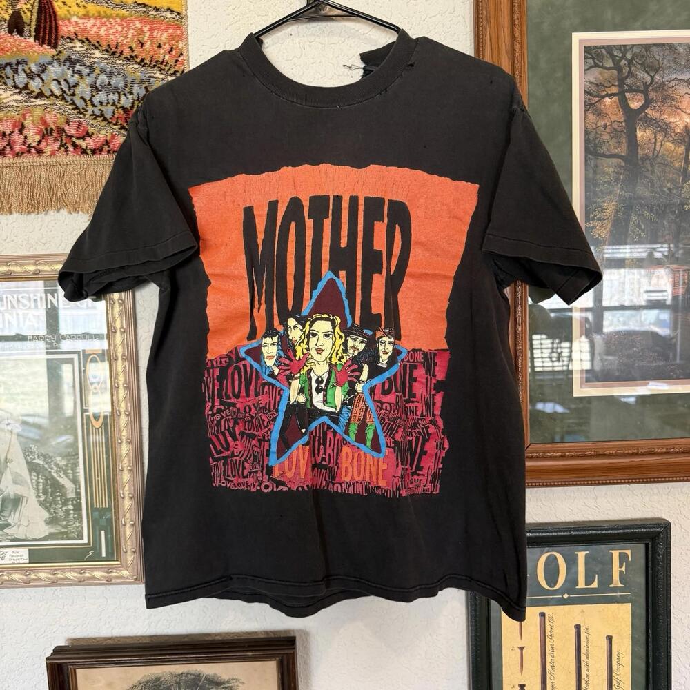 Vintage 1989 RARE Mother Love Bone Stardog‎ Soundgarden Shirt Sz Medium 21x26.5